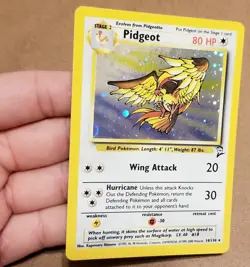 Pokemon TCG Pidgeot 14/130 ☆ Holo Rare Base Set 2 Vintage LP - Image 3