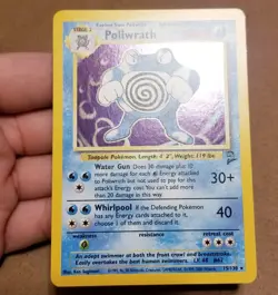 Pokemon TCG Poliwrath 15/130 ☆ Holo Rare Base Set 2 Vintage NM - Image 2