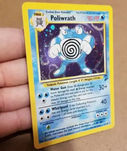 Pokemon TCG Poliwrath 15/130 ☆ Holo Rare Base Set 2 Vintage NM - Image 3