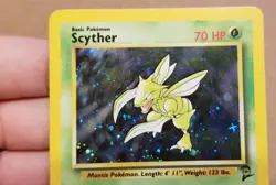 Pokemon TCG Scyther 17/130 ☆ Rare HOLO Base Set 2 Vintage NM/LP - Image 4