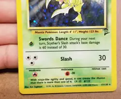 Pokemon TCG Scyther 17/130 ☆ Rare HOLO Base Set 2 Vintage NM/LP - Image 5