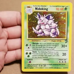Pokemon TCG Nidoking 11/130 ☆ Holo Rare Base Set 2 Vintage LP - Image 1
