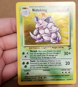 Pokemon TCG Nidoking 11/130 ☆ Holo Rare Base Set 2 Vintage LP - Image 2