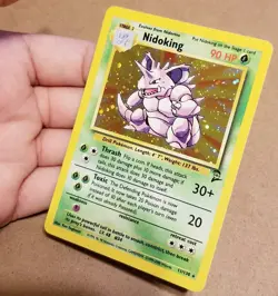 Pokemon TCG Nidoking 11/130 ☆ Holo Rare Base Set 2 Vintage LP - Image 3