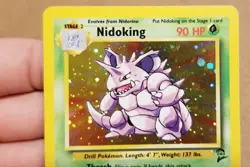 Pokemon TCG Nidoking 11/130 ☆ Holo Rare Base Set 2 Vintage LP - Image 4