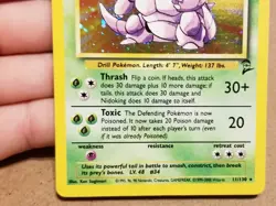 Pokemon TCG Nidoking 11/130 ☆ Holo Rare Base Set 2 Vintage LP - Image 5