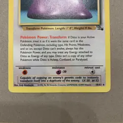 Pokemon TCG Ditto 18/62 Fossil Set Regular Rare Unlimited WOTC Vintage - LP - Image 3