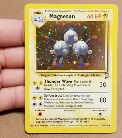 Pokemon TCG Magneton 9/130 ☆ Holo Rare Base Set 2 Vintage NM/LP - Image 1