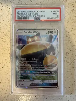 2016 Pokemon Sun & Moon Snorlax GX Black Star Promo #SM05 PSA 9 MINT - Image 1