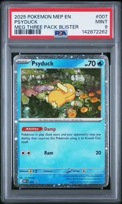 2025 Pokemon MEP Psyduck PSA 9 Black Star Promo Mega Evolution 7 007 / New Cert - Image 1