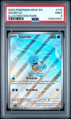PSA 9 MINT Squirtle 170/165 Pokemon Scarlet Violet 151 Illustration Rare IR EN - Image 1