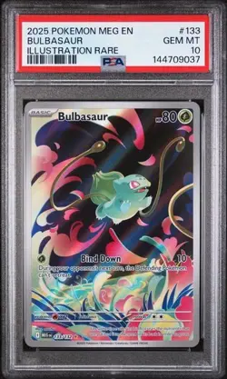 2025 POKEMON MEG EN-MEGA EVOLUTION ILLUSTRATION RARE #133 BULBASAUR PSA 10 - Image 1