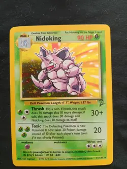 Pokemon TCG Nidoking 11/130 Base Set 2 Holo Rare WOTC - NM - Image 1