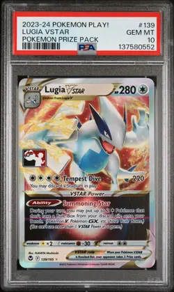 2023-2024 POKEMON PLAY! POKEMON PRIZE PACK #139 LUGIA VSTAR PSA 10 - Image 1