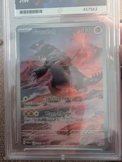 Groudon 199/182 Paradox Rift IR ACE 9 Mint Graded Pokemon TCG - Image 2