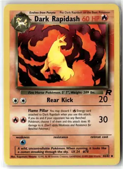 Dark Rapidash ⭐ 44/82 Uncommon Team Rocket 2000 Pokemon NM - Image 1