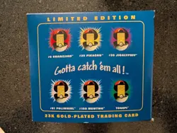 Pokemon 23K Gold Plated Trading Card Set : Burger King Ltd Edition 1999 Set - Image 2