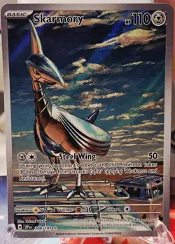 Pokemon TCG Skarmory 209/191 Surging Sparks Illustration Rare Holo Card - Image 1