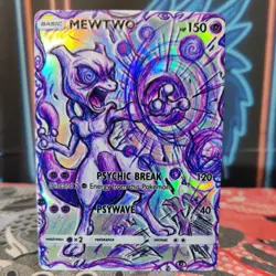 Mewtwo " Psychic Break ” Custom – Textured Foil Card ACG Fan Art Collectible - Image 1