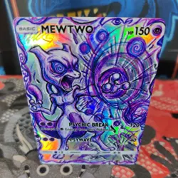 Mewtwo " Psychic Break ” Custom – Textured Foil Card ACG Fan Art Collectible - Image 2