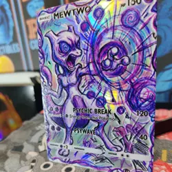 Mewtwo " Psychic Break ” Custom – Textured Foil Card ACG Fan Art Collectible - Image 3