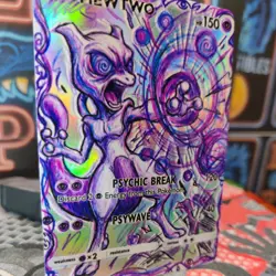 Mewtwo " Psychic Break ” Custom – Textured Foil Card ACG Fan Art Collectible - Image 4