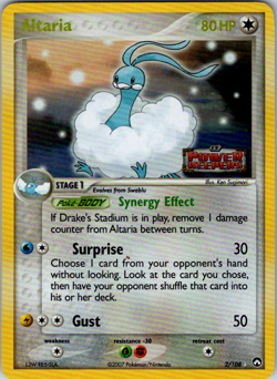 2007 POKEMON POWER KEEPERS #2/108 ALTARIA REVERSE HOLO STAMPED NM - Image 1