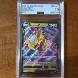 Pokemon Giratina V Full Art Holo 130/196 Lost Origin Ultra Rare AGS 10 - Image 1