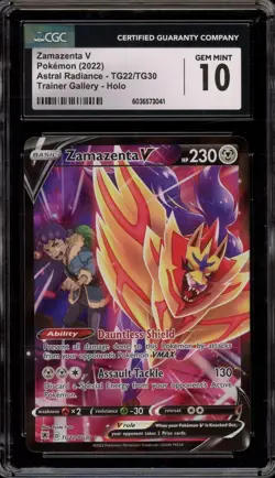 Pokemon Zamazenta V Astral Radiance Character Rare Full Art #TG22 CGC 10 - Image 1