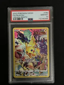 2023 Pokemon SWSH Crown Zenith Pikachu Full Art #160/159 PSA 10! 🔥 - Image 1