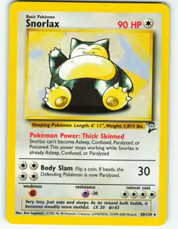 Snorlax - 30/130 Base Set 2 - Pokemon TCG - 2000 - Image 1