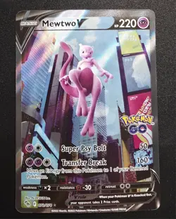 Mewtwo V (Alternate Full Art) 072/078 Pokemon GO Holo TCG - Image 1