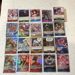 Bandai One Piece Card Game OP01 OP11 OP12 Lot 20 Foil Character Law Luffy - Image 1