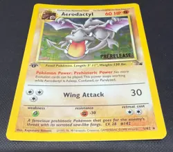POKEMON TCG CARD AERODACTYL 1ST ED 1/62 FOSSIL PRE RELEASE HOLO PROMO EXCELLENT - Image 2