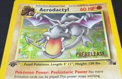 POKEMON TCG CARD AERODACTYL 1ST ED 1/62 FOSSIL PRE RELEASE HOLO PROMO EXCELLENT - Image 3