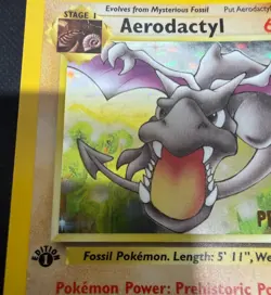 POKEMON TCG CARD AERODACTYL 1ST ED 1/62 FOSSIL PRE RELEASE HOLO PROMO EXCELLENT - Image 4