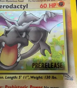 POKEMON TCG CARD AERODACTYL 1ST ED 1/62 FOSSIL PRE RELEASE HOLO PROMO EXCELLENT - Image 5