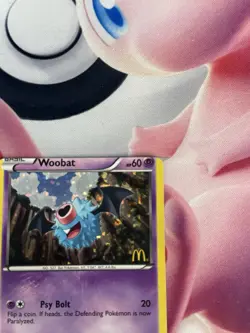 Pokemon Card - Error Miscut Woobat Swirlix !!! McDonald's Promo 1/1 Error - Image 3