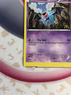 Pokemon Card - Error Miscut Woobat Swirlix !!! McDonald's Promo 1/1 Error - Image 5