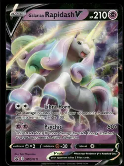 Pokemon Cards Galarian Rapidash V SWSH111 Sword & Shield Promo Holo Promo NM - Image 1