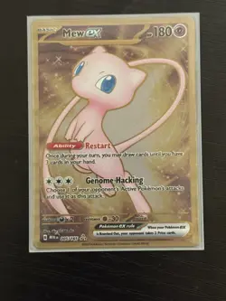 Pokemon Mew EX Gold Metal Card NM 205/165 Scarlet & Violet 151 Series - Image 1