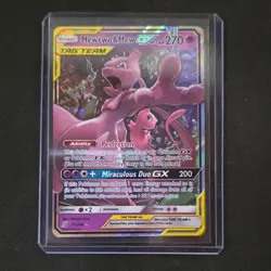 Pokemon Card - SM Unified Minds 71/236 Mewtwo & Mew GX TAG TEAM Ultra Rare Holo - Image 1