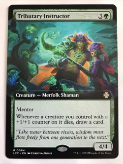 MTG Commander Lost Caverns of Ixalan Tributary Instructor Extended Art 0064 NM R - Image 1