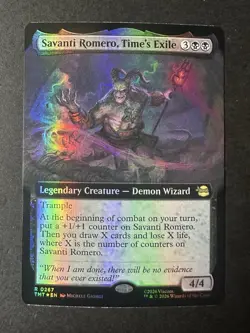 Savanti Romero, Time's Exile Foil Extended Art R MTG Teenage Mutant Ninja - Image 1
