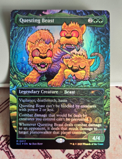 MTG Foil Questing Beast Borderless Encyclopedia of Magic Secret Lair NM - Image 1