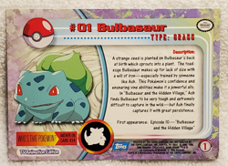 Bulbasaur #1 Foil Blue-Label Topps TV Animation 1999 Pokemon EX - Image 4