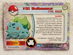 Bulbasaur #1 Foil Blue-Label Topps TV Animation 1999 Pokemon EX - Image 5