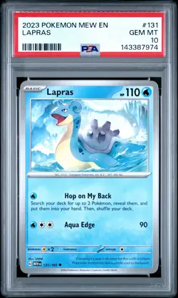 2023 POKEMON MEW EN-151 #131 LAPRAS PSA 10 - Image 1