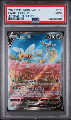 2022 POKEMON SWORD & SHIELD ASTRAL RADIANCE #161 FULL ART/BEEDRILL V PSA 9 - Image 1