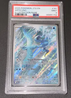2025 POKEMON JTG EN-JOURNEY TOGETHER ILLUSTRATION RARE #161 ARTICUNO PSA 9 - Image 1